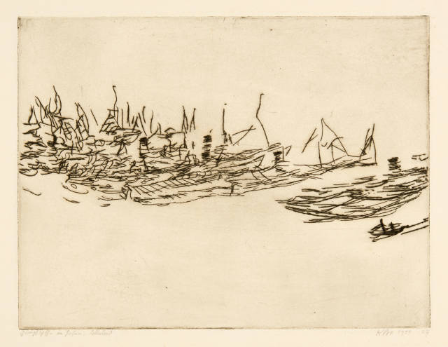Paul Klee : Dampfschiffe im Hafen, 1911. Work number 1911.27