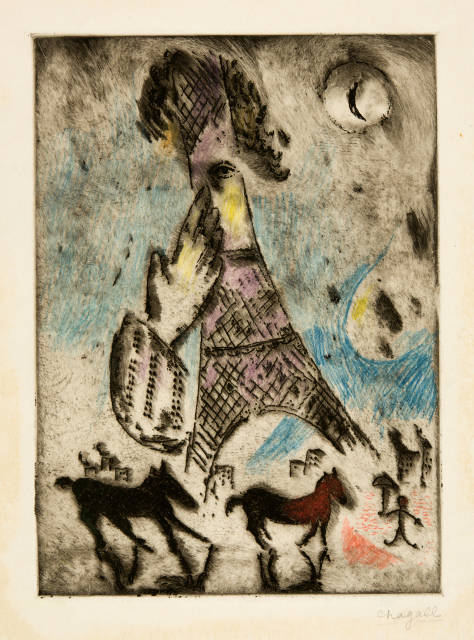 Marc Chagall : La Tour Eiffel, 1943