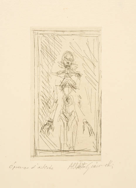 Alberto Giacometti : Femme nue de face à mi-corps, 1954/1955