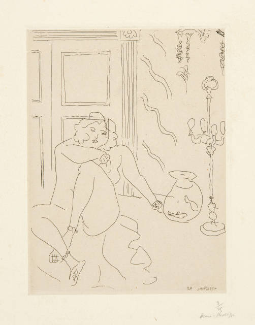 Henri Matisse : Nu dans un intérieur avec lampe vénitienne ..., 1929