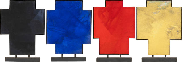 Robert Longo : Untitled, Crosses (Blue, Black, Red and Gold)..., 1993