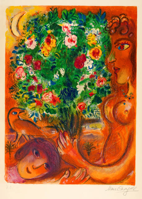 Marc Chagall : Femme au bouquet, 1967