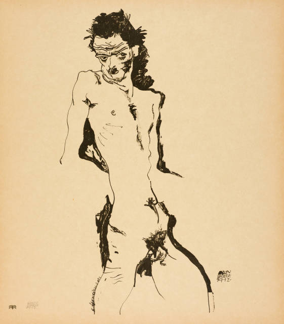 Egon Schiele : Männlicher Akt (Selbstbildnis) I, 1912