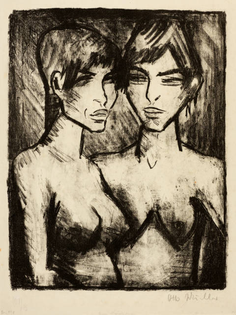 Otto Mueller : Zwei Mädchen - Halbakte, 1920