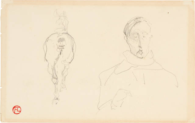 Henri de Toulouse-Lautrec : Homme de face et cheval vu de derrière (..., 1881