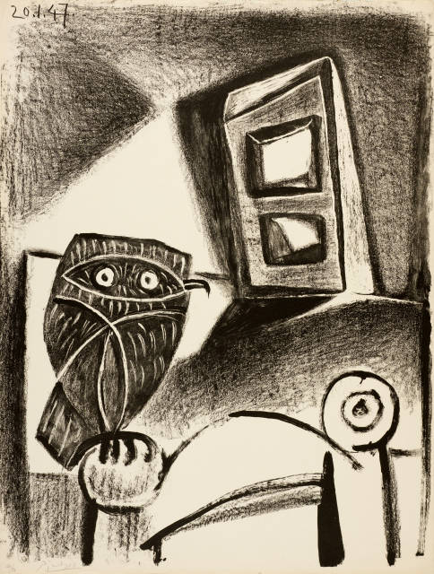 Pablo Picasso : Hibou à la chaise, 20 January 1947