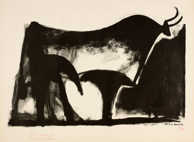 Pablo Picasso : Le taureau noir, 20 April 1947