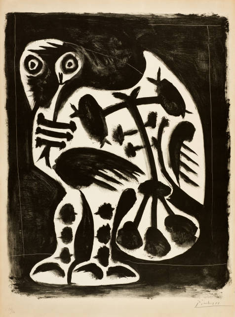 Pablo Picasso : Le grand hibou, Vallauris, 10 March 1948
