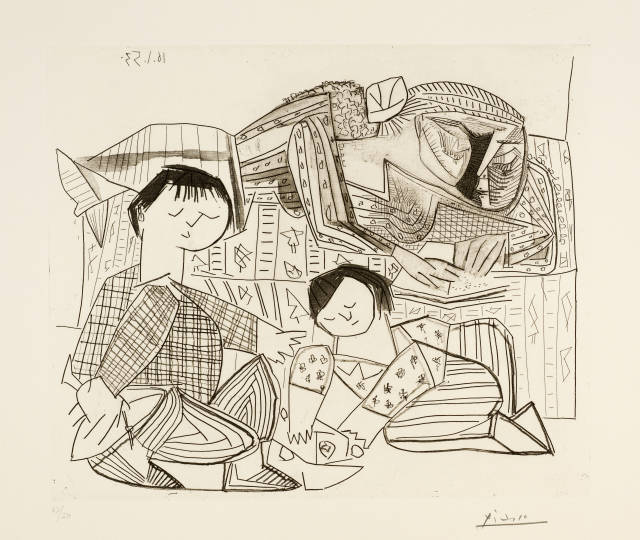 Pablo Picasso : Françoise, Claude, Paloma: La Lecture et ..., Paris, 16 January 1953