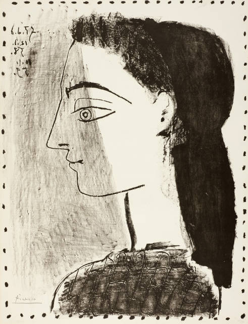 Pablo Picasso : Jacqueline au mouchoir noir, Cannes, 10 January 1959