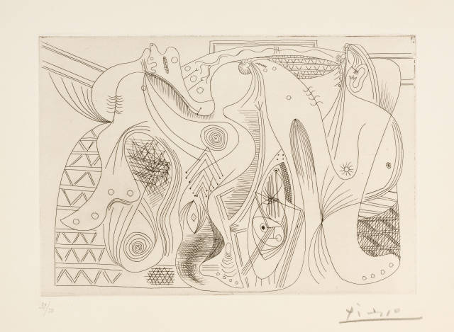 Pablo Picasso : Figures - Deux femmes nues sur un canapé ..., 1927