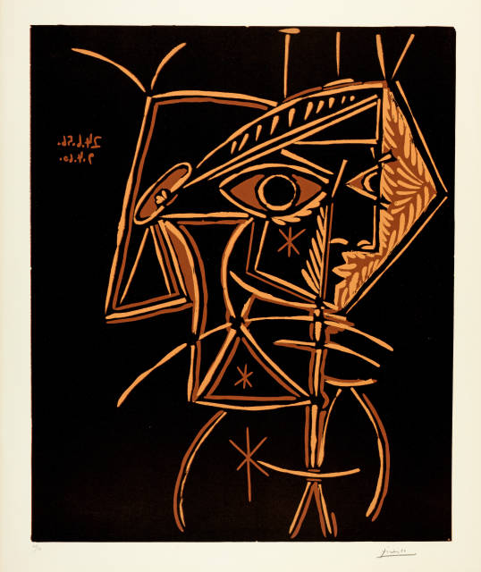 Pablo Picasso : Buste de femme: Jacqueline, Cannes, 24 June 1959