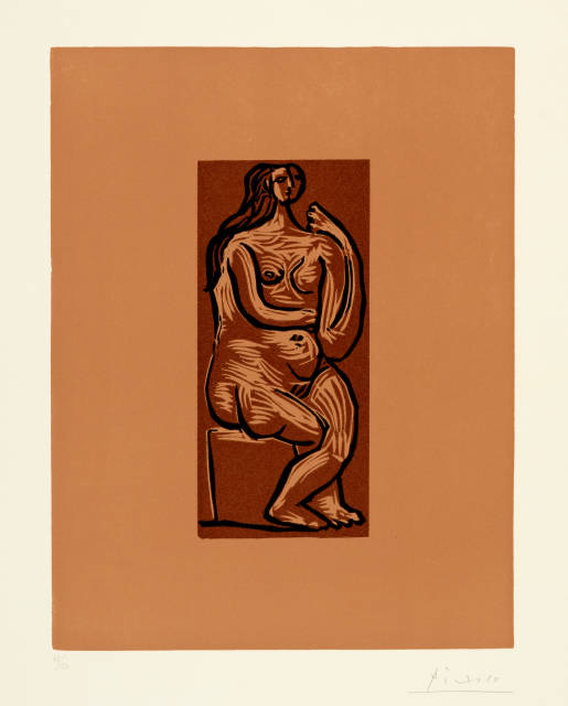 Pablo Picasso : Nu assis, Mougins, 23 April 1962