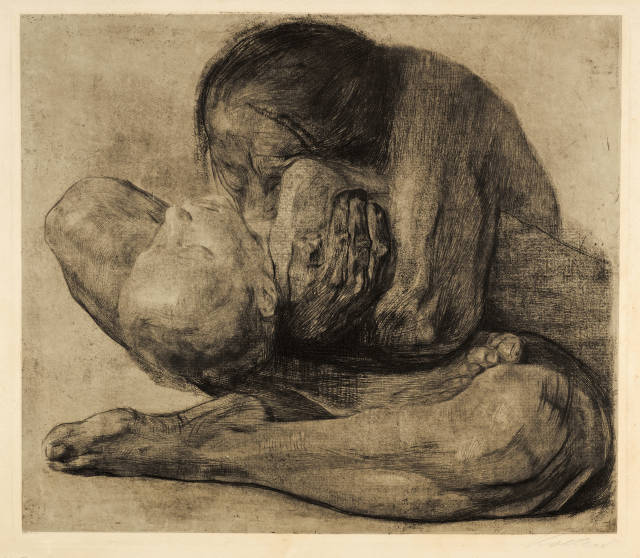 Käthe Kollwitz : Frau mit totem Kind, 1903