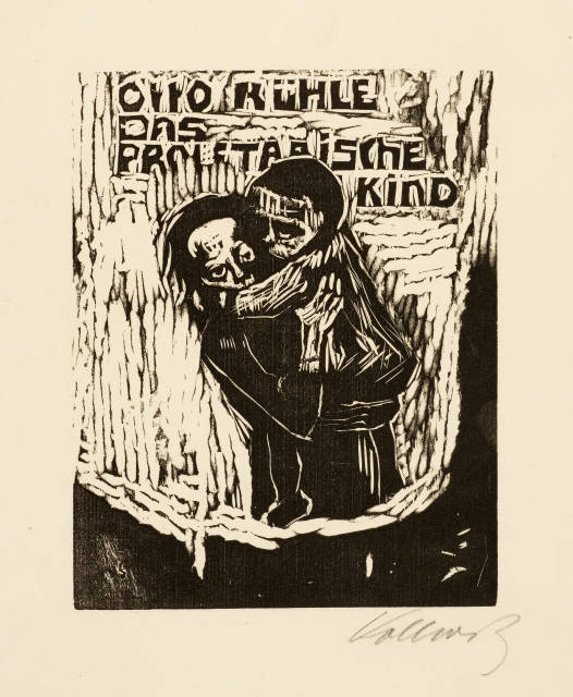 Käthe Kollwitz : Mädchen ein Kind tragend, Spring 1922