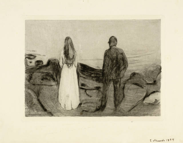 Edvard Munch : Zwei Menschen. Die Einsamen - Two Human ..., 1894