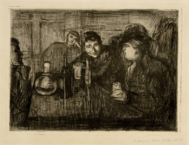 Edvard Munch : Kristiania-Boheme I - Kristiania Bohemians I, 1895