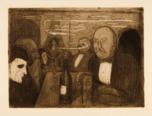 Edvard Munch : Kristiana-Boheme II - Kristiania Bohemians ..., 1895
