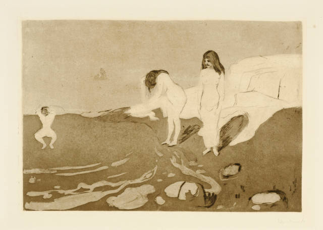 Edvard Munch : Badende Frauen - Women Bathing, 1895