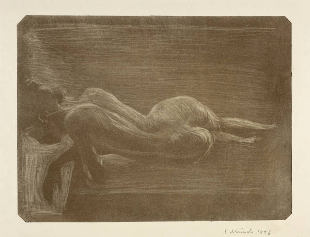 Edvard Munch : Liegender weiblicher Akt - Reclining Nude, 1896