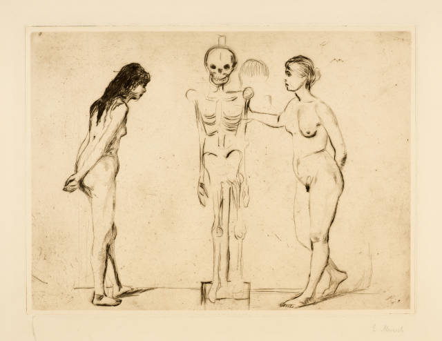 Edvard Munch : Die Frauen und das Gerippe - The Women and ..., 1896