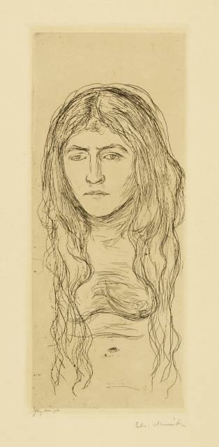 Edvard Munch : Weib mit langem Haar - Woman with Long Hair, 1896