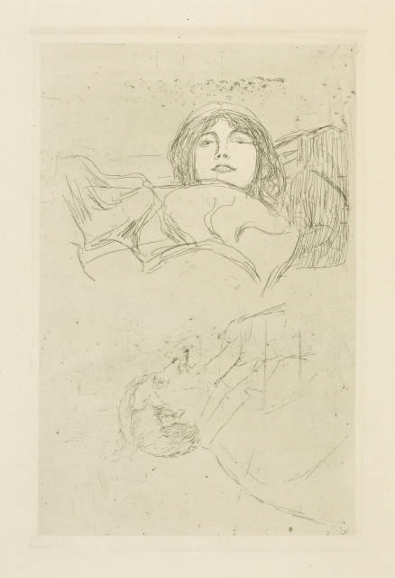 Edvard Munch : Junge Frau und das Porträt des Künstlers - ..., 1896