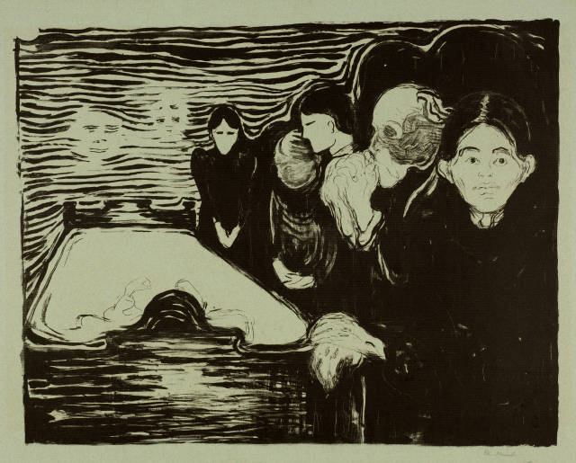 Edvard Munch : Am Totenbett - By the Deathbed, 1896