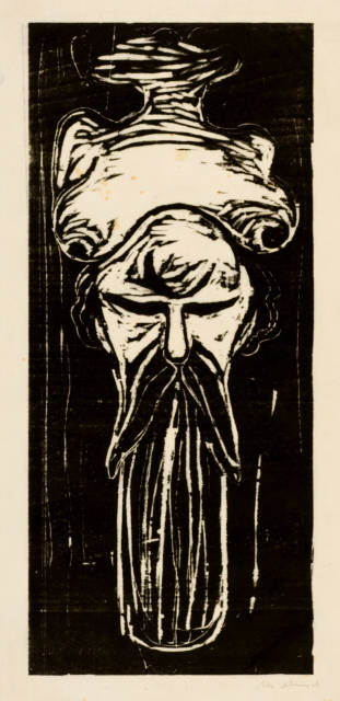 Edvard Munch : Männerkopf unter Frauenbrüsten - Man's ..., 1898, Probably printed 1908/1909