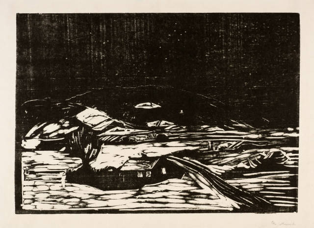Edvard Munch : Grosse Schneelandschaft - Winter Landscape, 1898