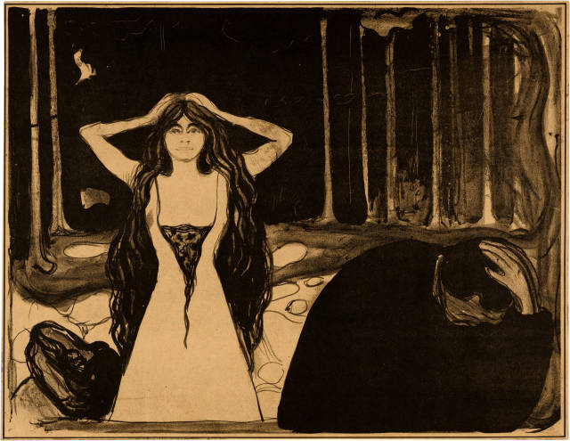 Edvard Munch : Asche II - Ashes II, 1899