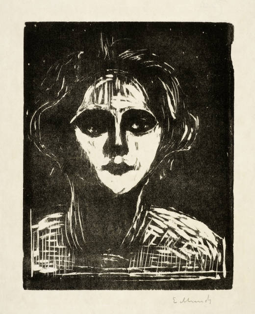 Edvard Munch : Frauenkopf - Woman's Head, 1899