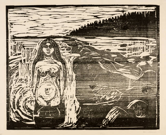Edvard Munch : Badendes Weib - Woman Bathing, 1899