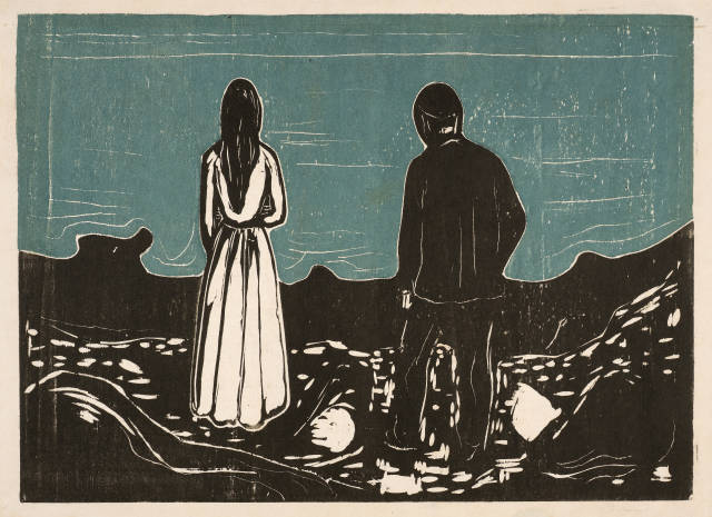 Edvard Munch : Zwei Menschen. Die Einsamen - Two Human ..., 1899