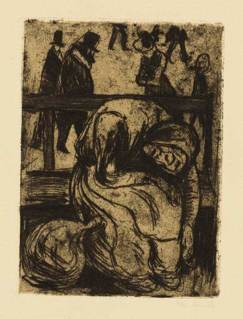 Edvard Munch : Alte Frau auf einer Bank - Old Woman on a ..., 1902