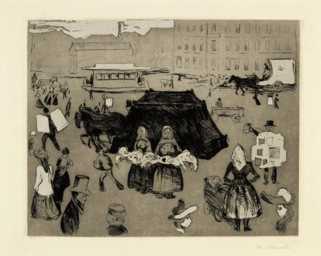 Edvard Munch : Der Leichenwagen. Potsdamer Platz - The ..., 1902