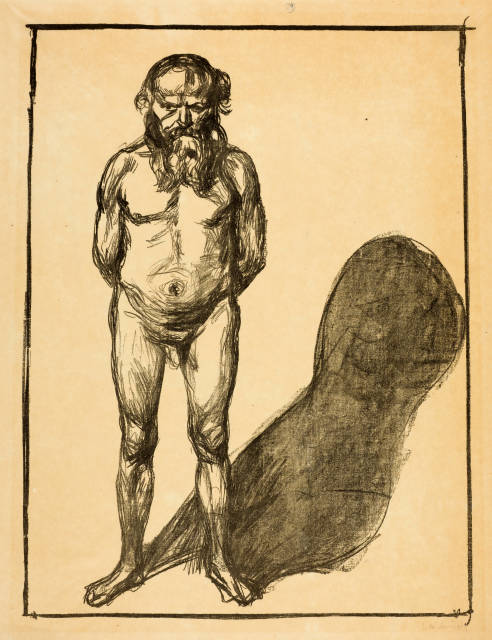 Edvard Munch : Männer-Akt - Male Nude, 1902, Probably printed after 1906