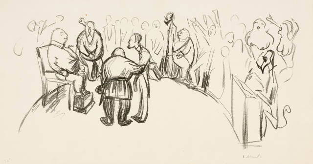 Edvard Munch : Vor dem Richter - In Court, 1908-1909
