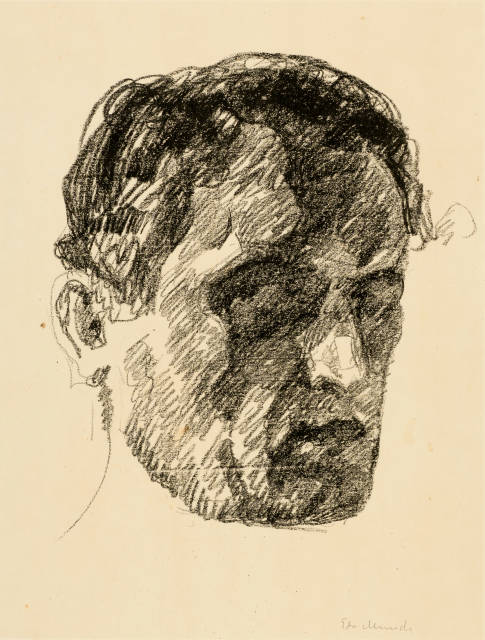 Edvard Munch : Selbstbildnis im Schatten - Self-Portrait in ..., 1912