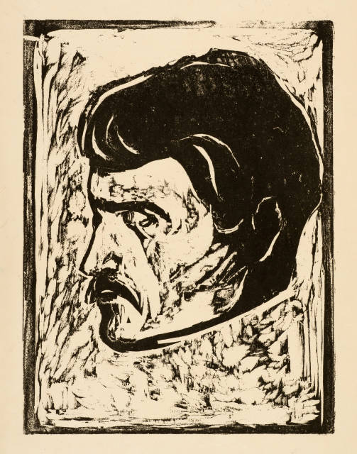 Edvard Munch : Männerkopf in Profil - Man's Head in ..., 1912-1913