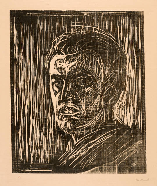 Edvard Munch : Selbstbildnis nach links - Self-Portrait ..., 1912-1913