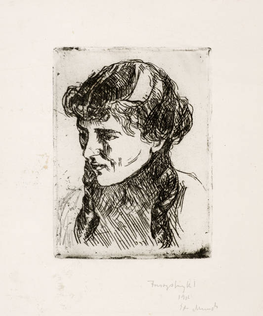 Edvard Munch : Frau mit Flechten - Woman with Plaits, 1915