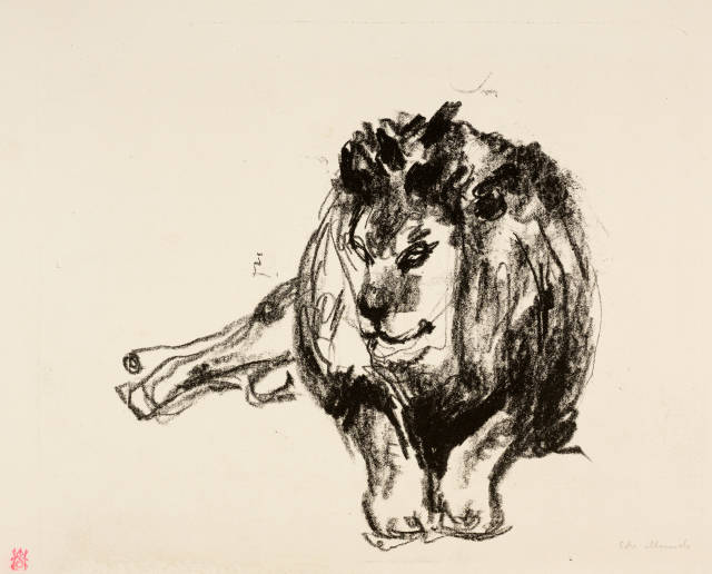 Edvard Munch : Liegender Löwe - Lion Lying Down, 1915