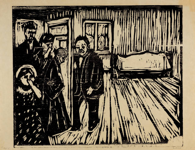 Edvard Munch : Trauerbesuch - The Smell of Death, 1915