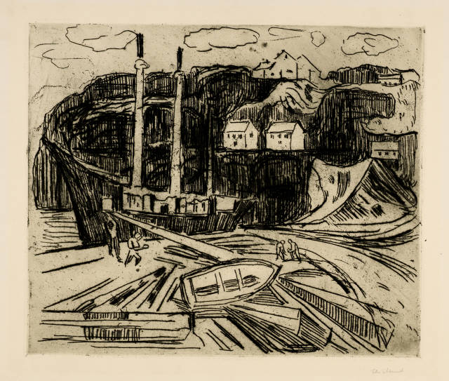 Edvard Munch : Schiffabbrechen - Ship Being Scrapped, Circa 1916