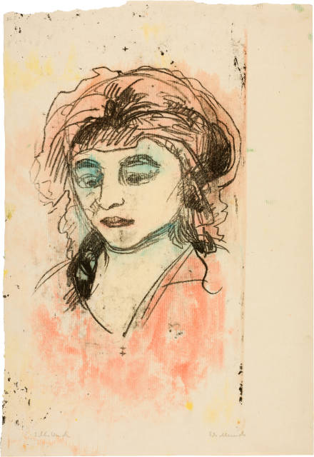 Edvard Munch : Frau mit Stirnlocken I - Woman with a Fringe ..., 1916