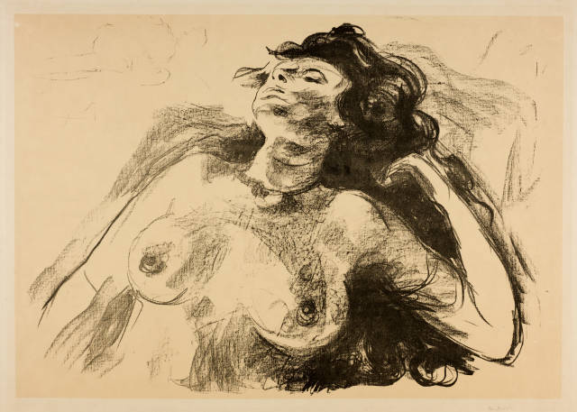 Edvard Munch : Liegender Halbakt I - Reclining Nude I, 1920