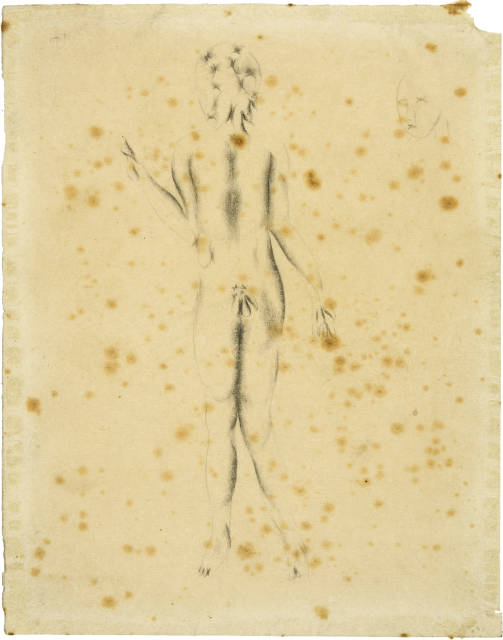 Otto Meyer-Amden : Frontaler, bewegter Knabenakt mit nach links ..., Circa 1913-1917