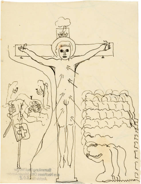 Otto Meyer-Amden : Ans Kreuz genagelter Märtyrer-Knabe (..., 1913-1917