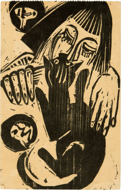 Ernst Ludwig Kirchner : Frau mit Katze, 1920
